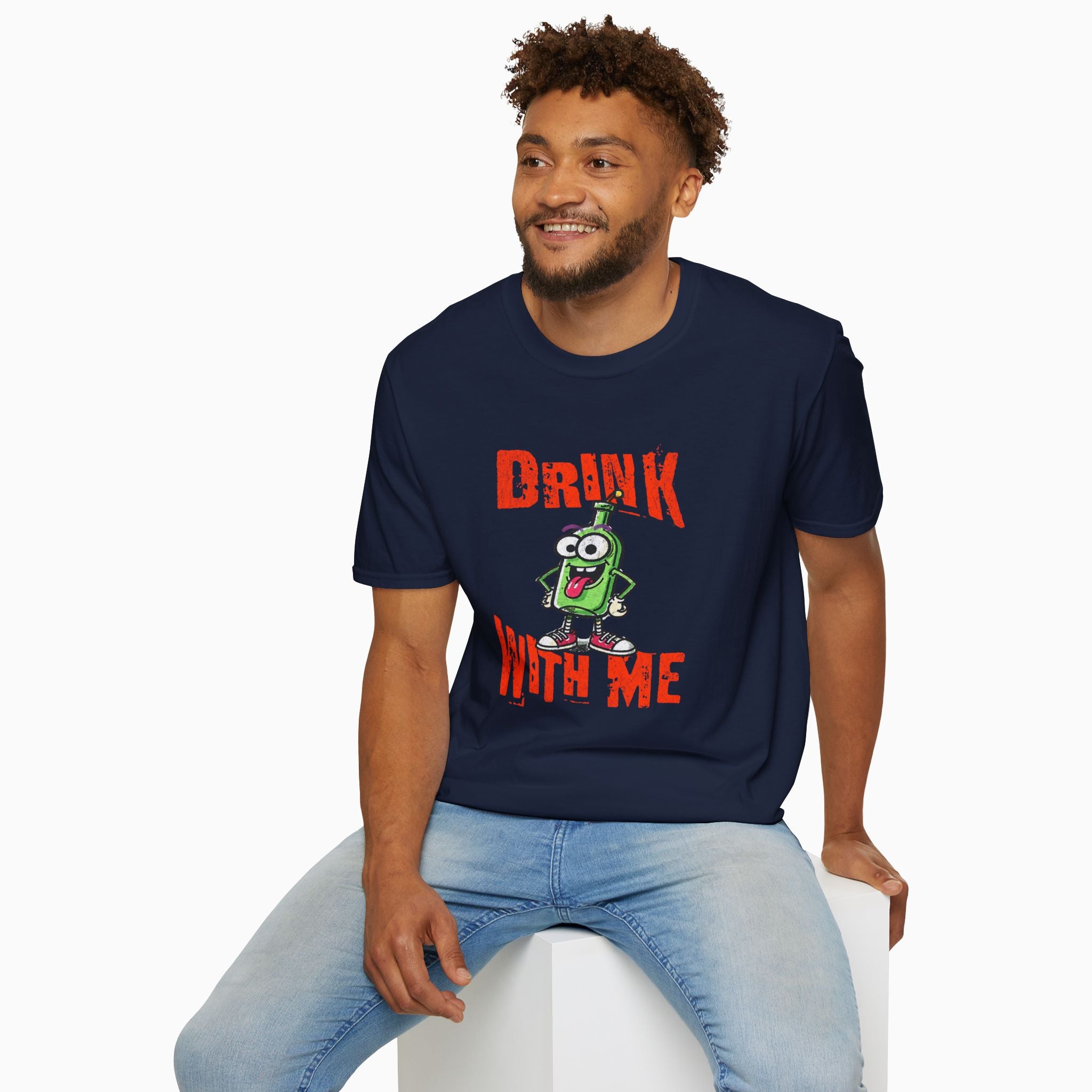Drink With Me Unisex T-Shirt | Premium Cotton Classic Crew Neck Tee