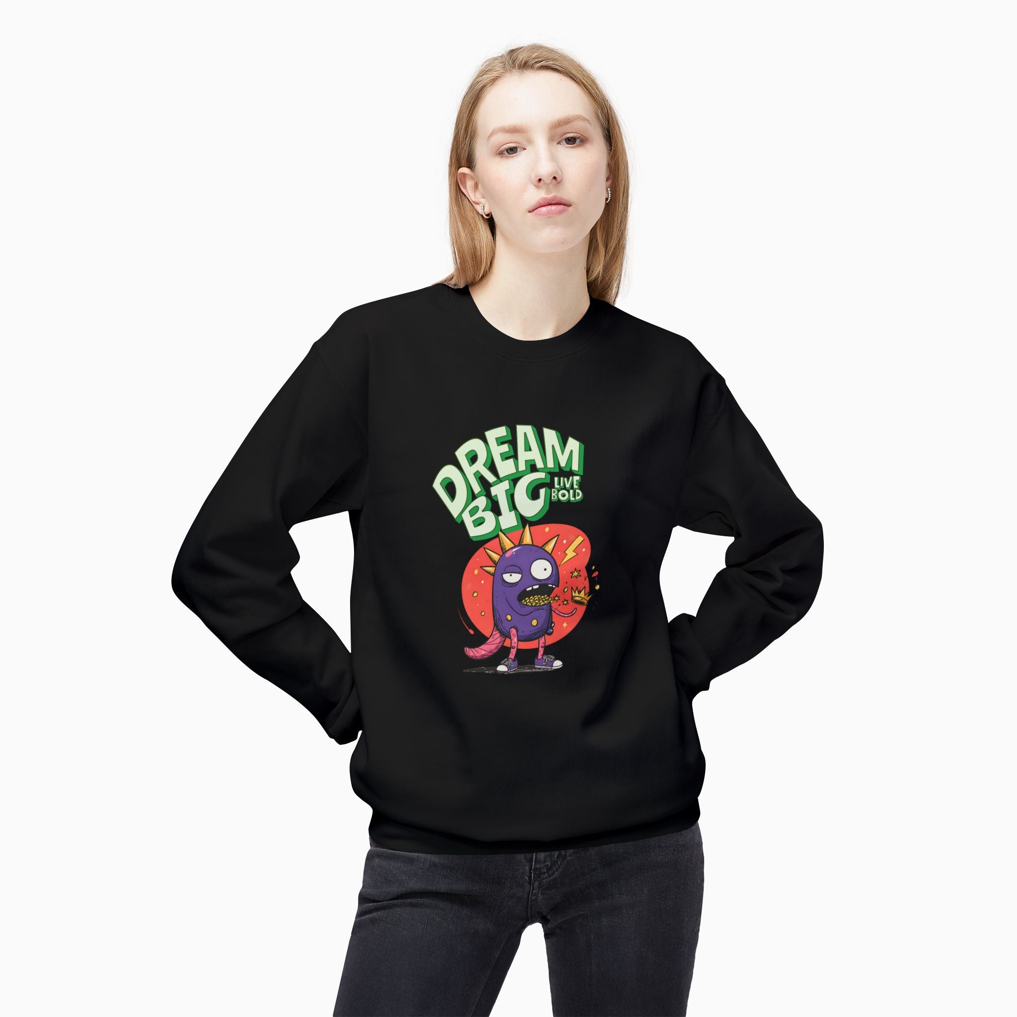 Dream Big, Live Bold Unisex Sweatshirt | Soft 80% Cotton Comfort