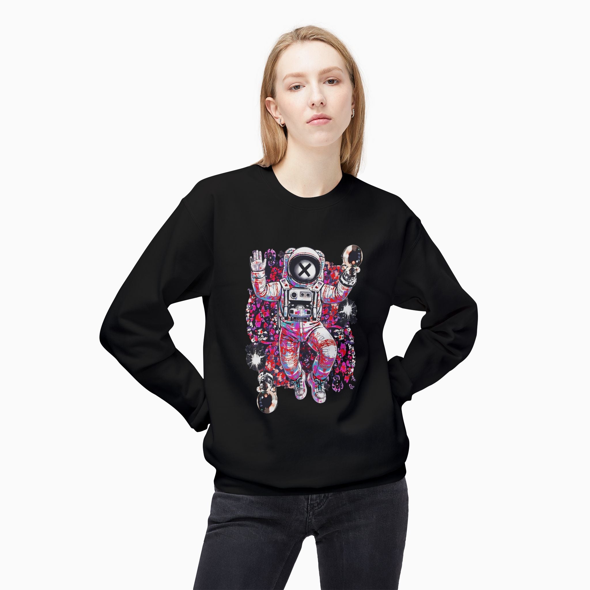 Astronaut Floating in Space Unisex Sweatshirt