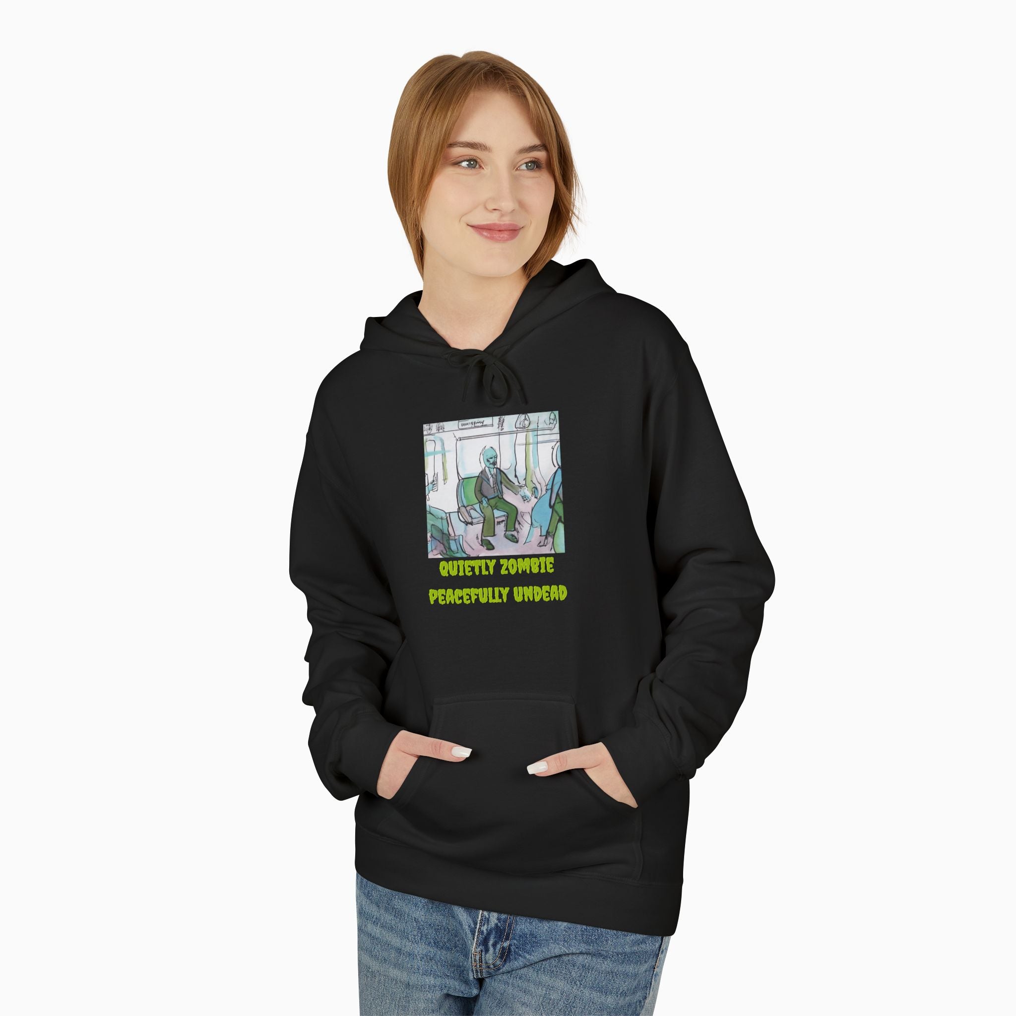 Quietly Zombie Peacefully Undead Unisex Hoodie