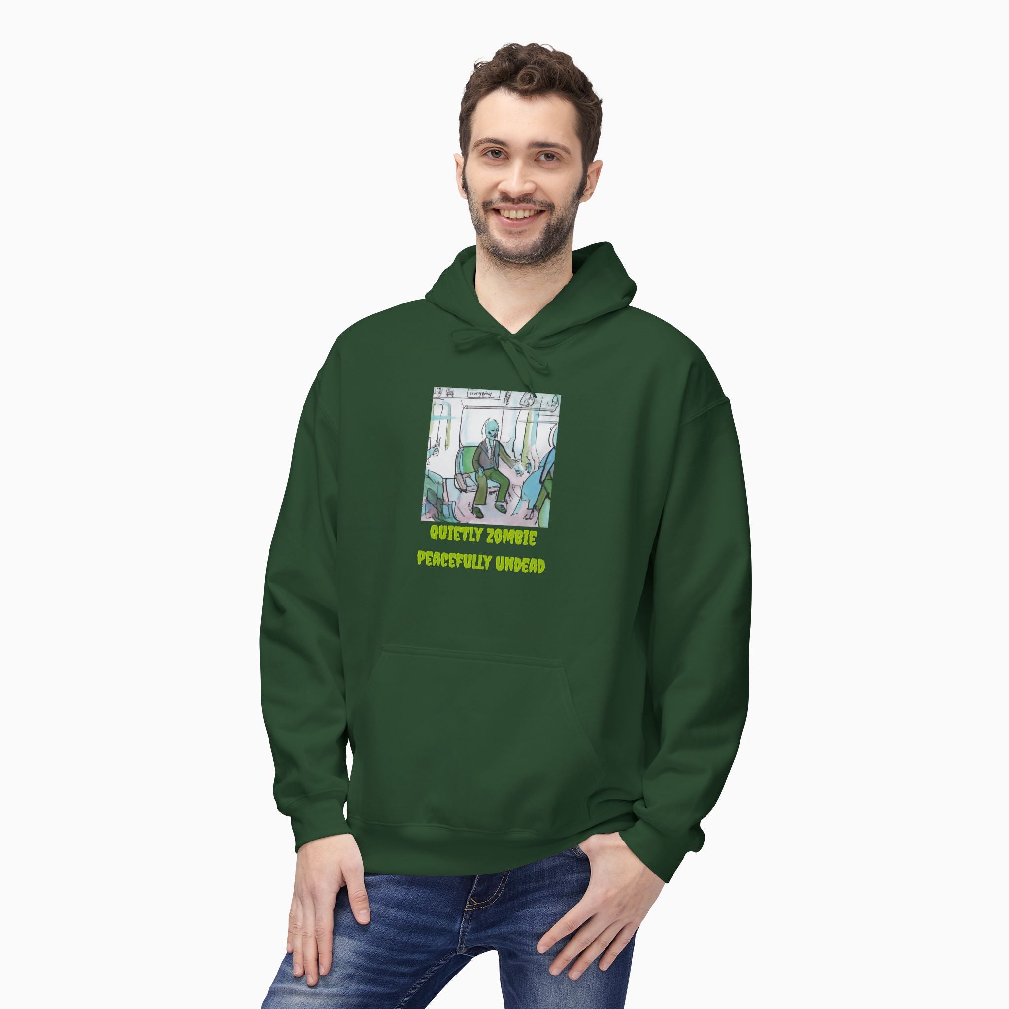 Quietly Zombie Peacefully Undead Unisex Hoodie