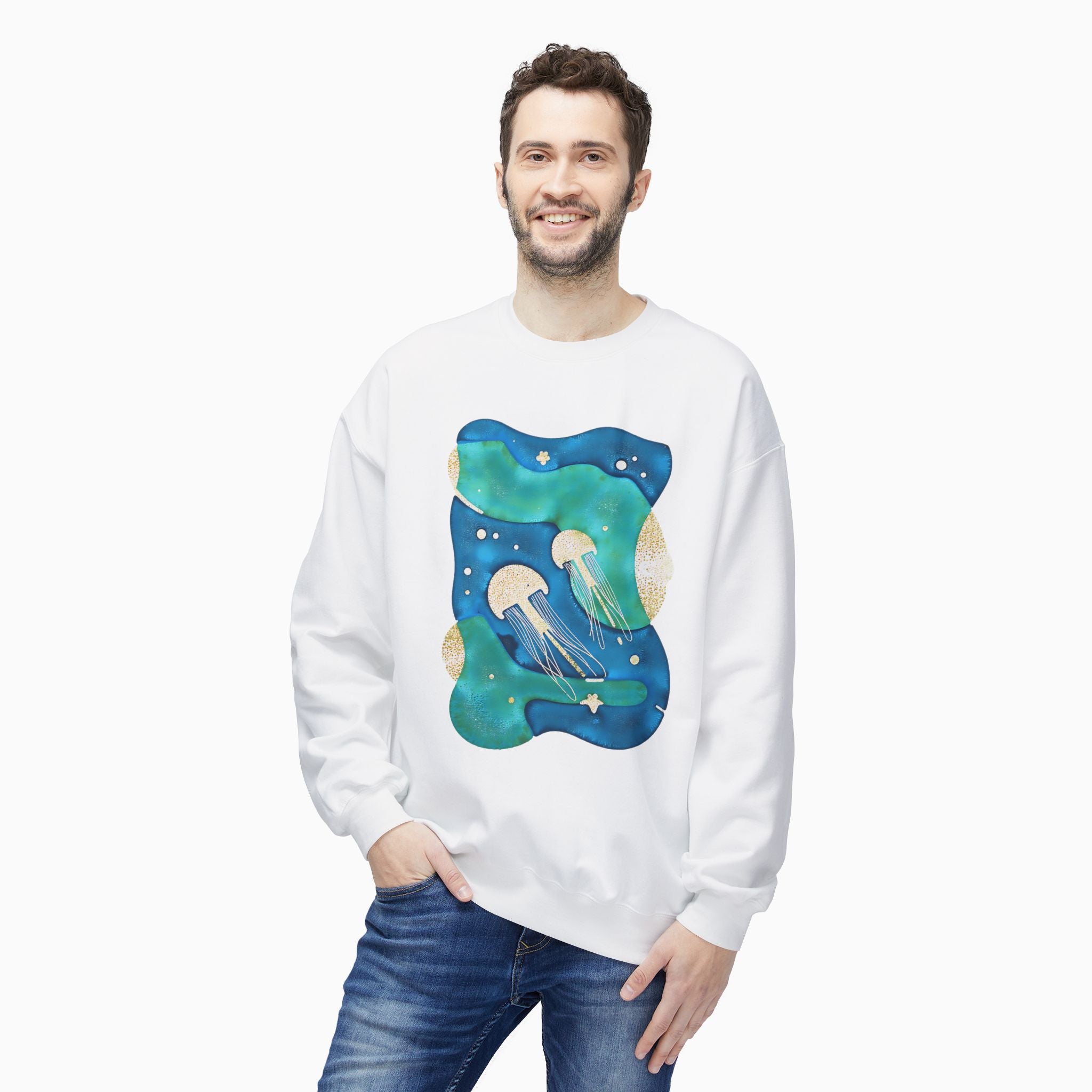 Stylish Retro Japanese Waves Unisex Sweatshirt - Woollieemix Design