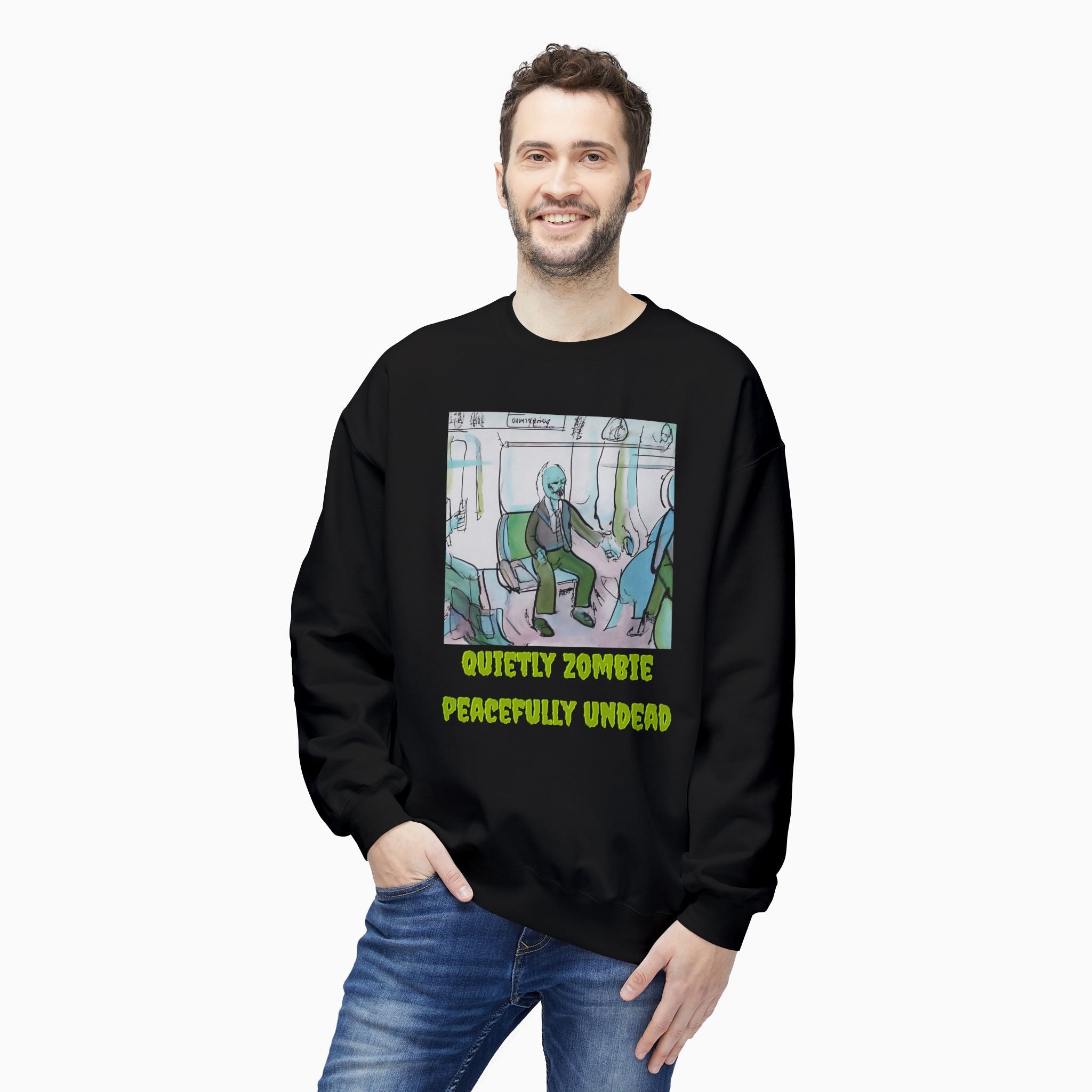Quietly Zombie Peacefully Undead Unisex Sweatshirt