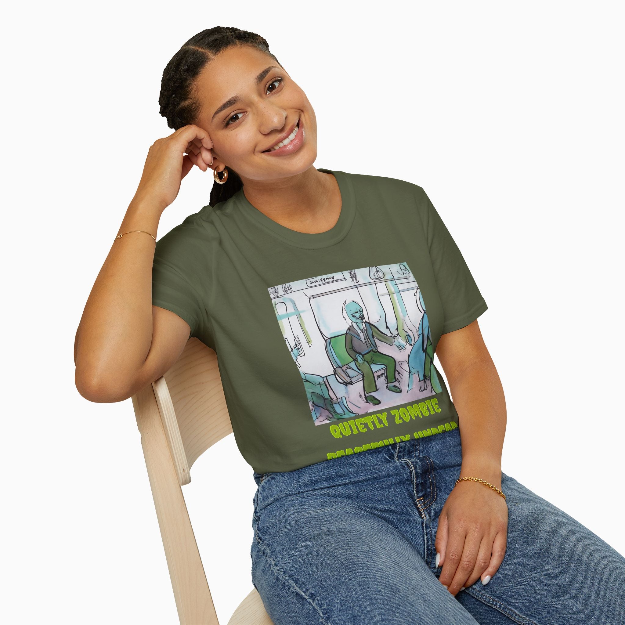 Quietly Zombie Peacefully Undead Unisex T-Shirt