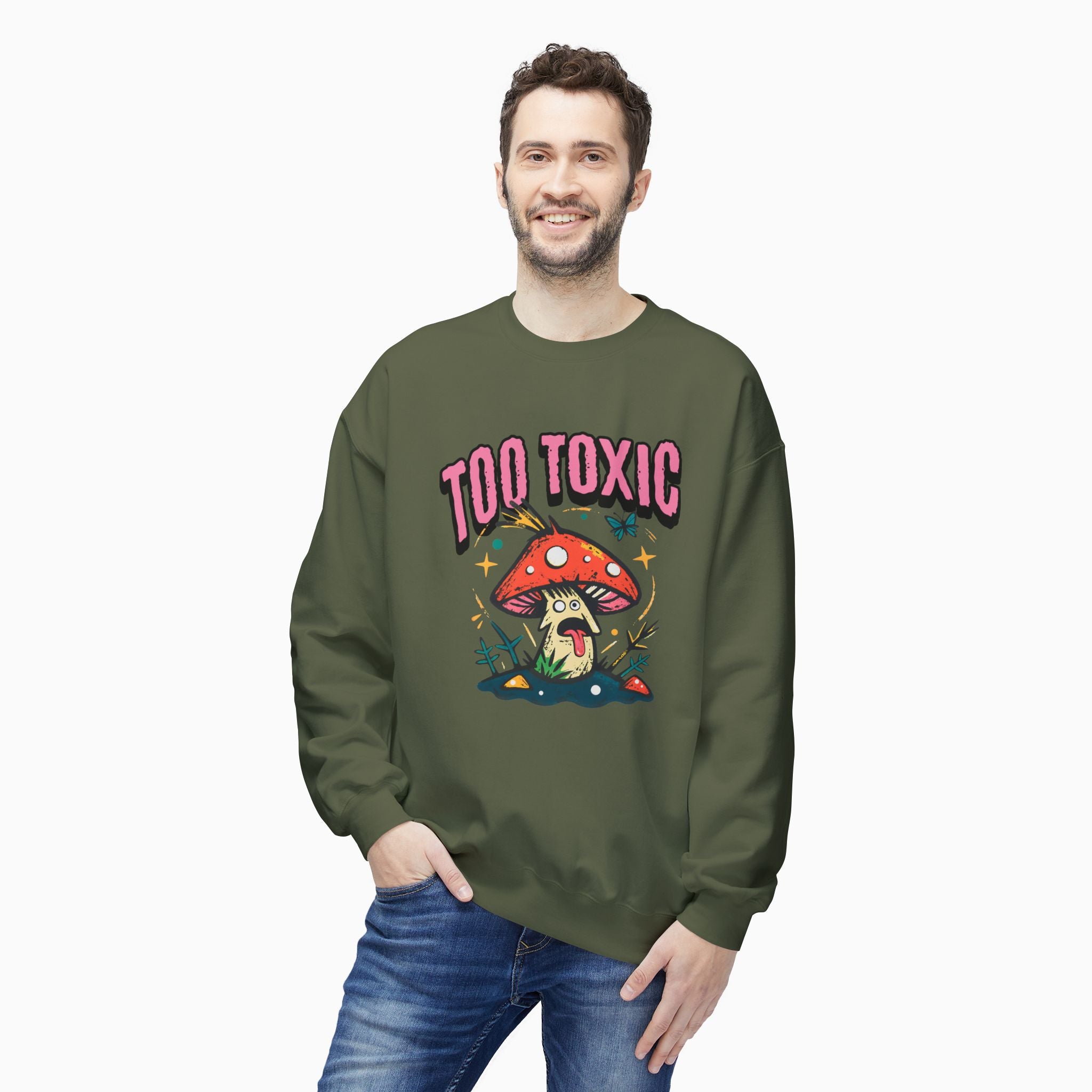 Too Toxic Mushroom Unisex Sweatshirt - Exclusive Woollieemix Design
