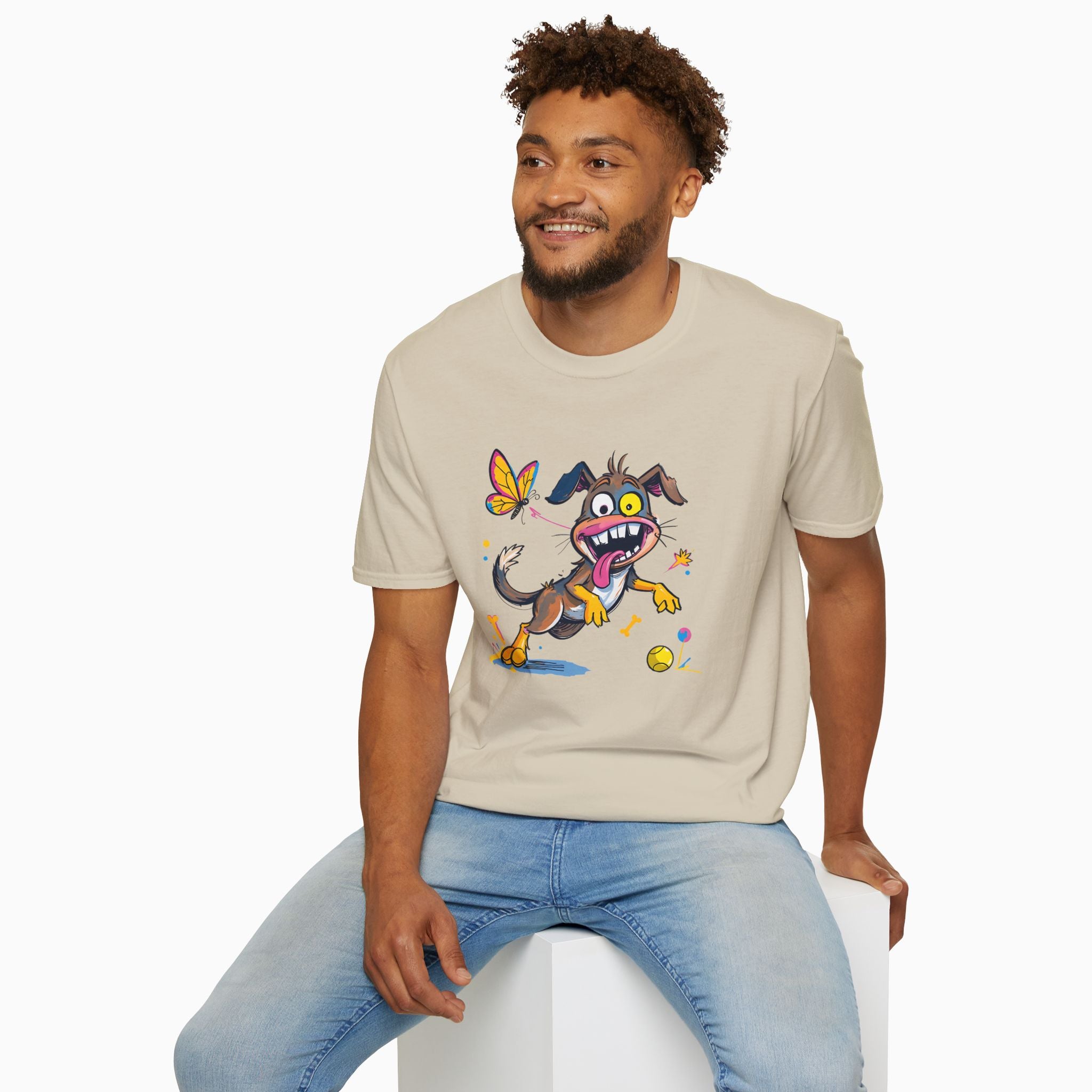 Dog And Butterfly Unisex T-Shirt