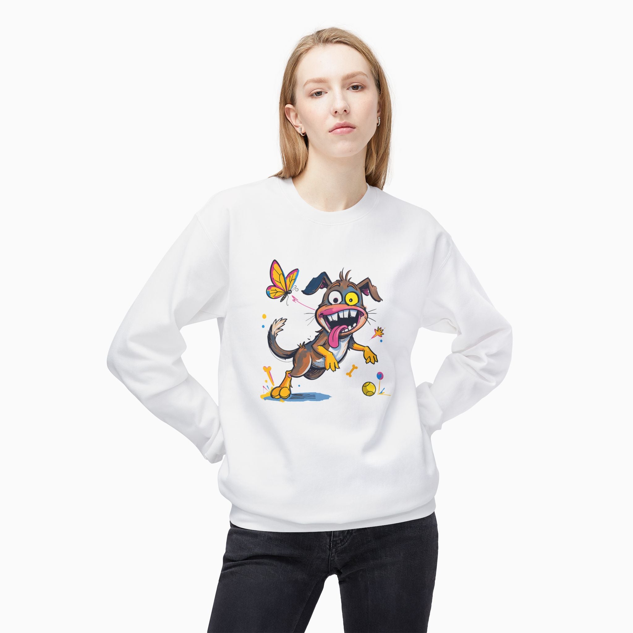 Dog And Butterfly Unisex Sweatshirt