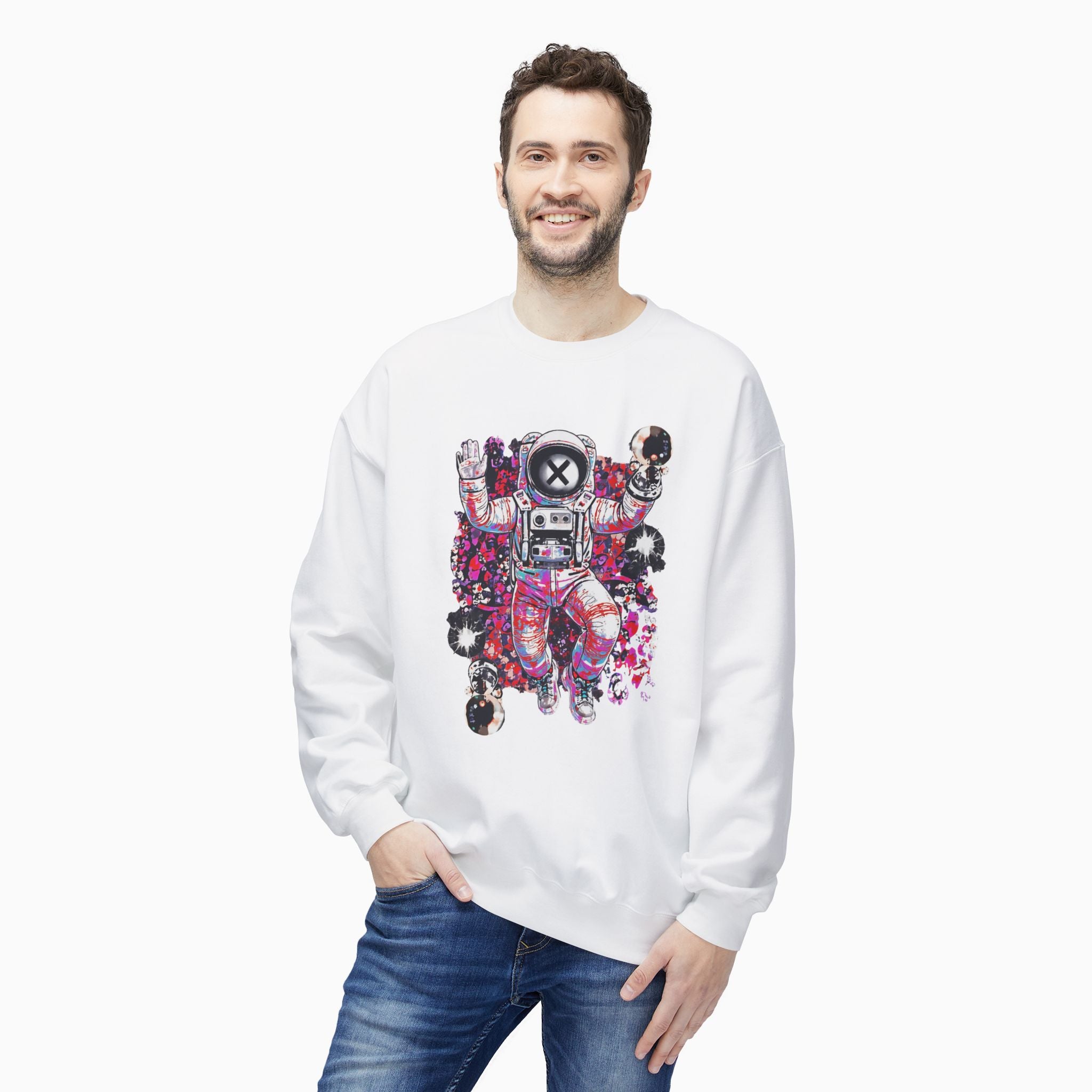 Astronaut Floating in Space Unisex Sweatshirt