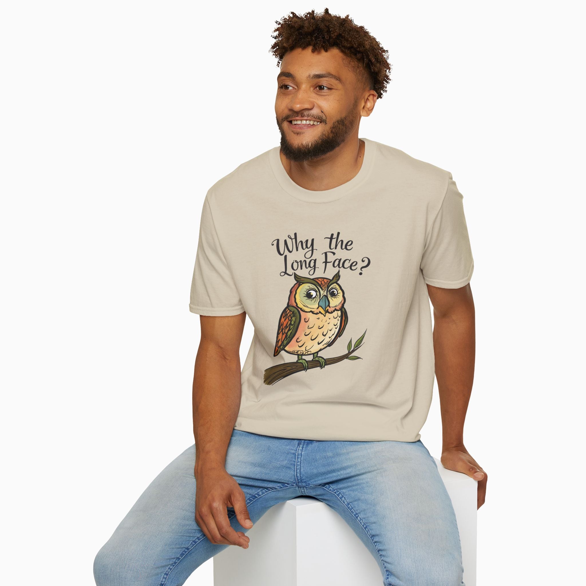 Night Owl Why the Long Face Unisex T-Shirt
