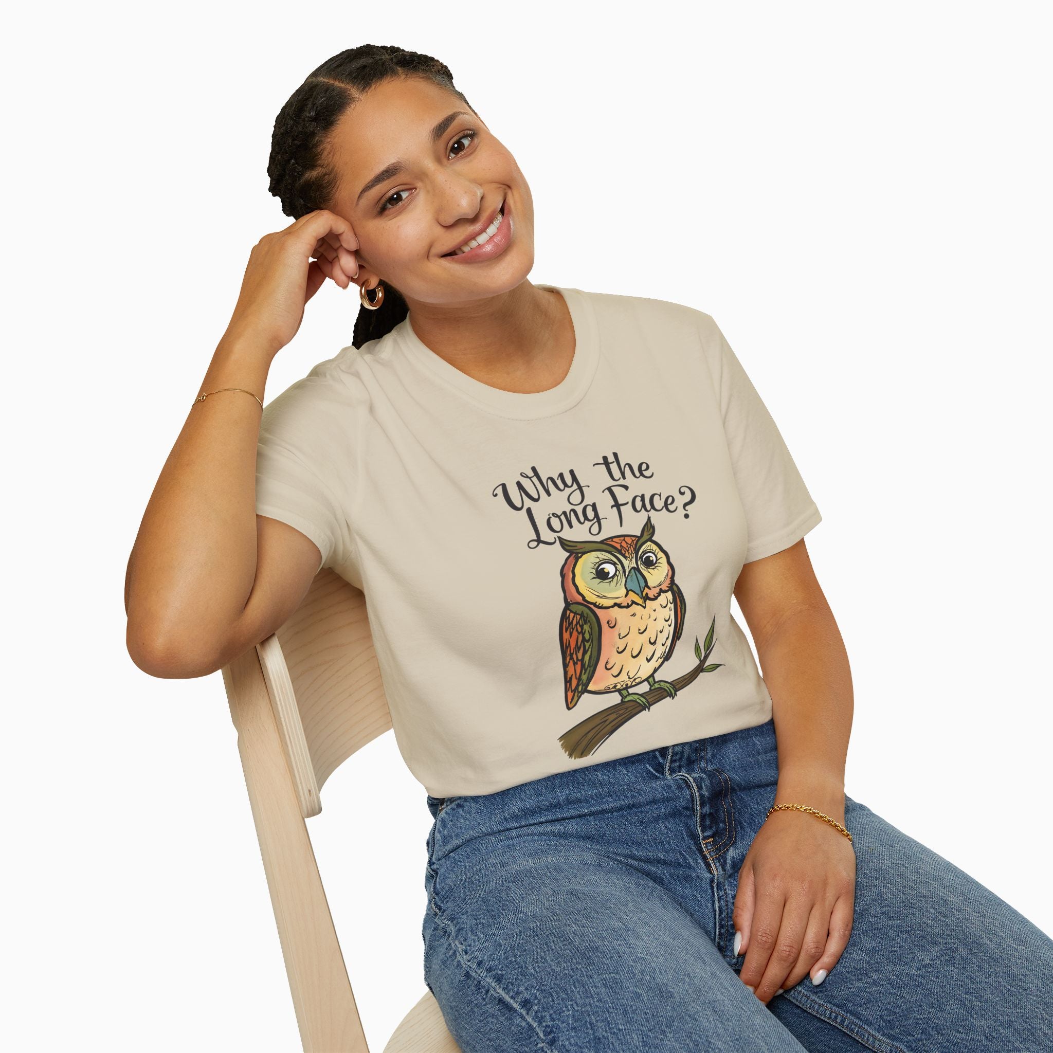 Night Owl Why the Long Face Unisex T-Shirt