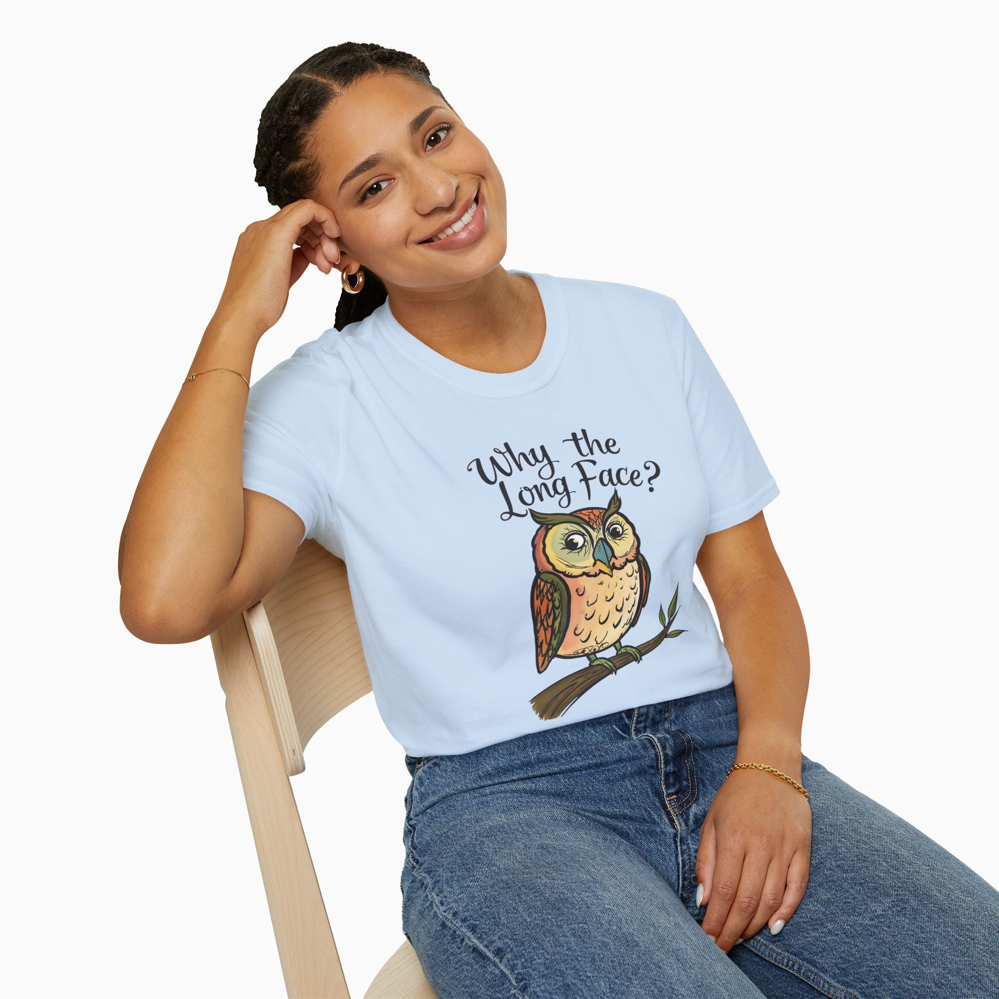 Night Owl Why the Long Face Unisex T-Shirt