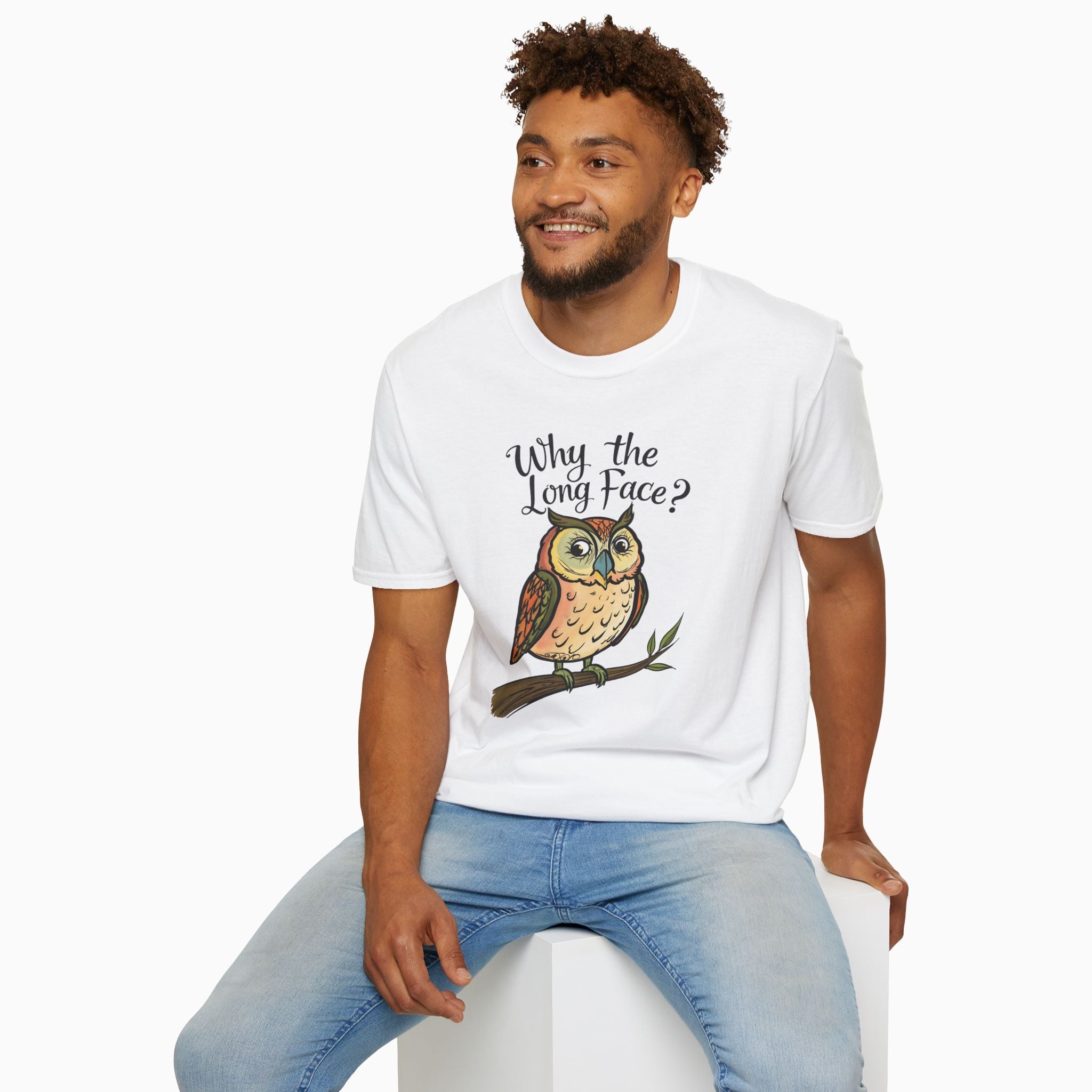 Night Owl Why the Long Face Unisex T-Shirt