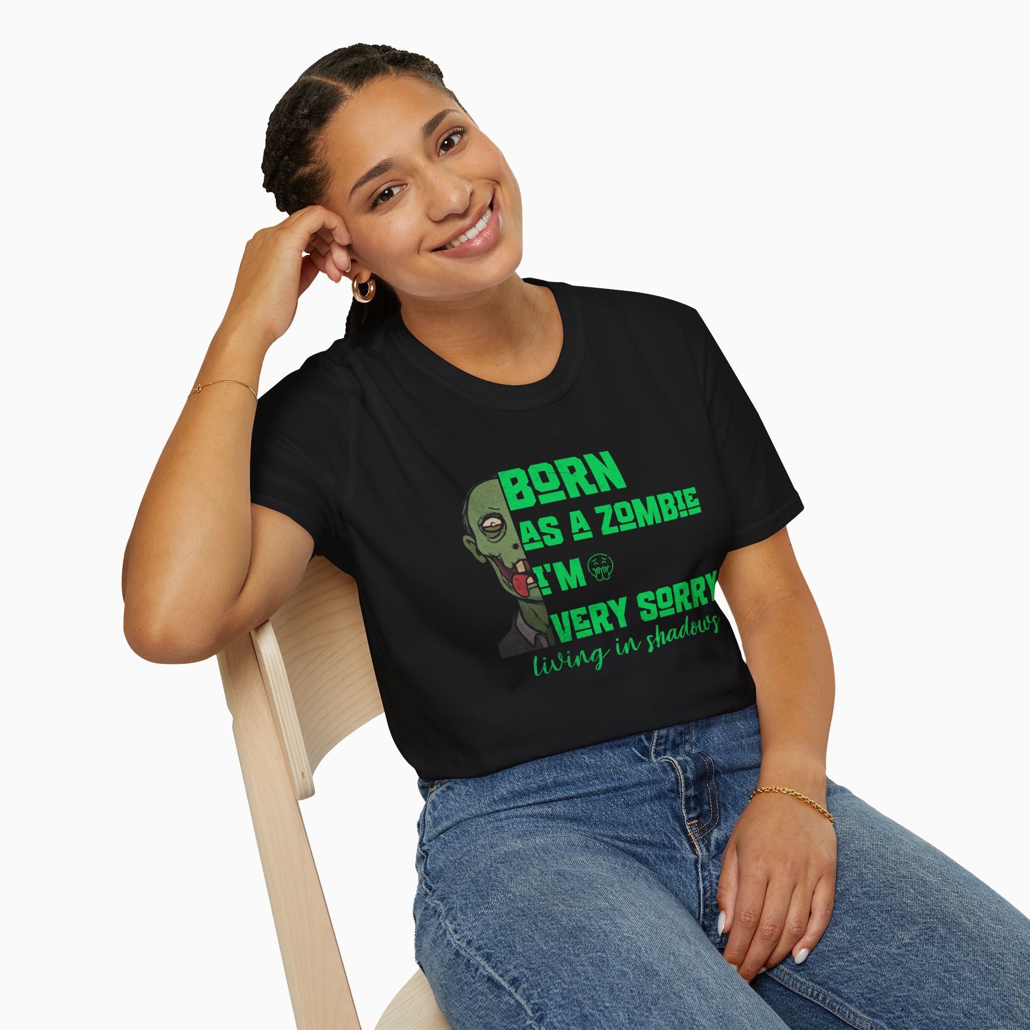 Born as a Zombie Unisex T-Shirt: Exclusive Woollieemix Design