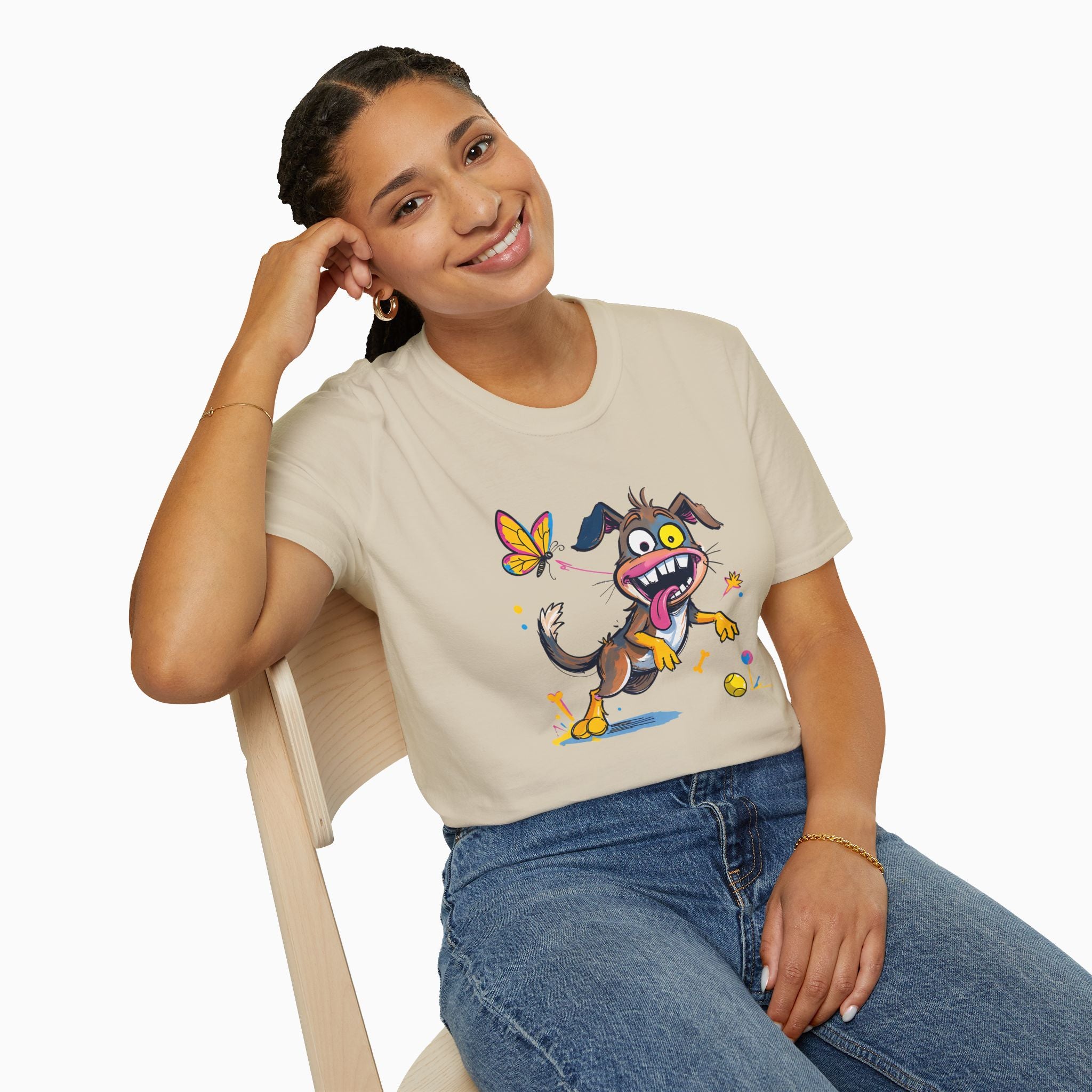 Dog And Butterfly Unisex T-Shirt
