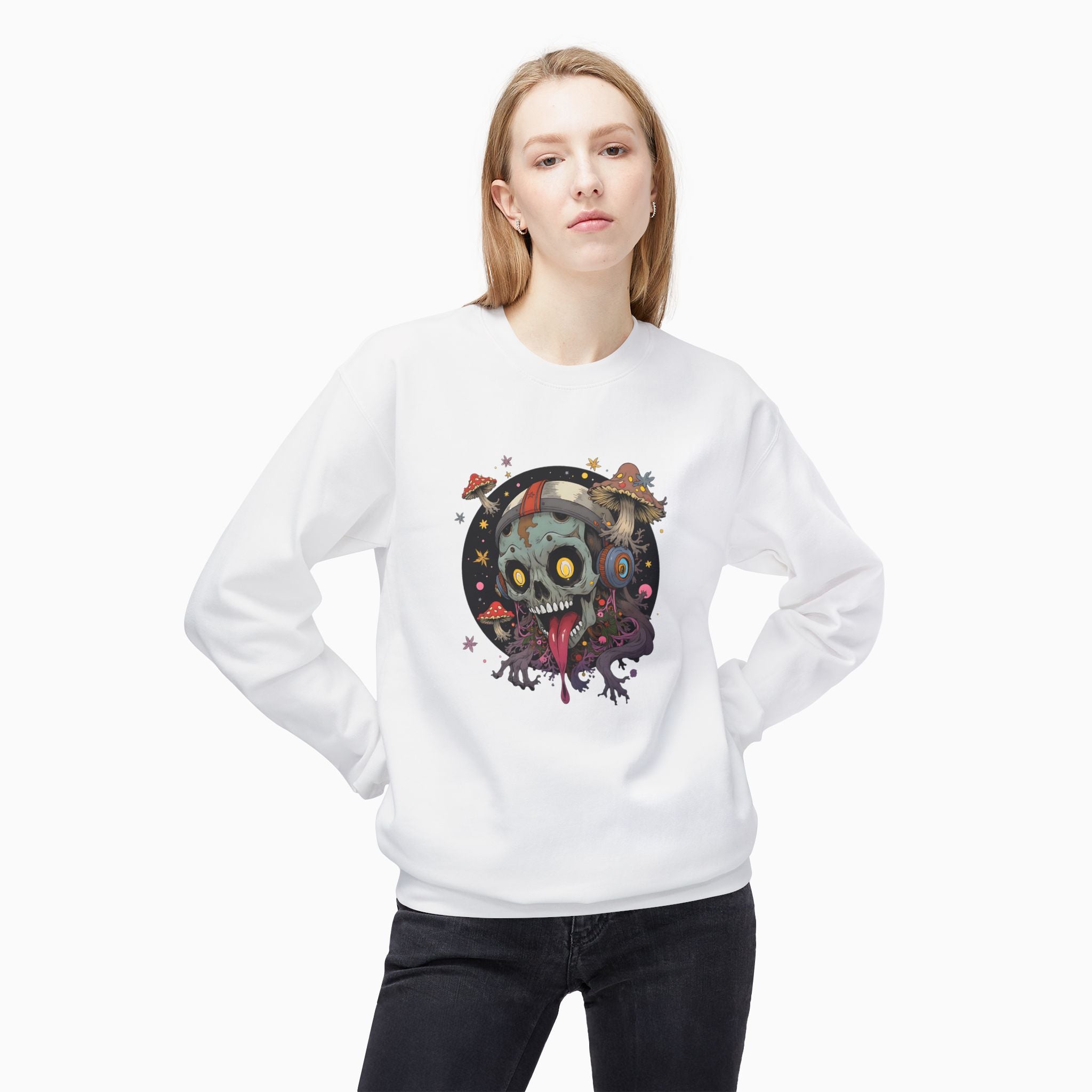 Psychedelic Mushroom Skull Unisex Sweatshirt