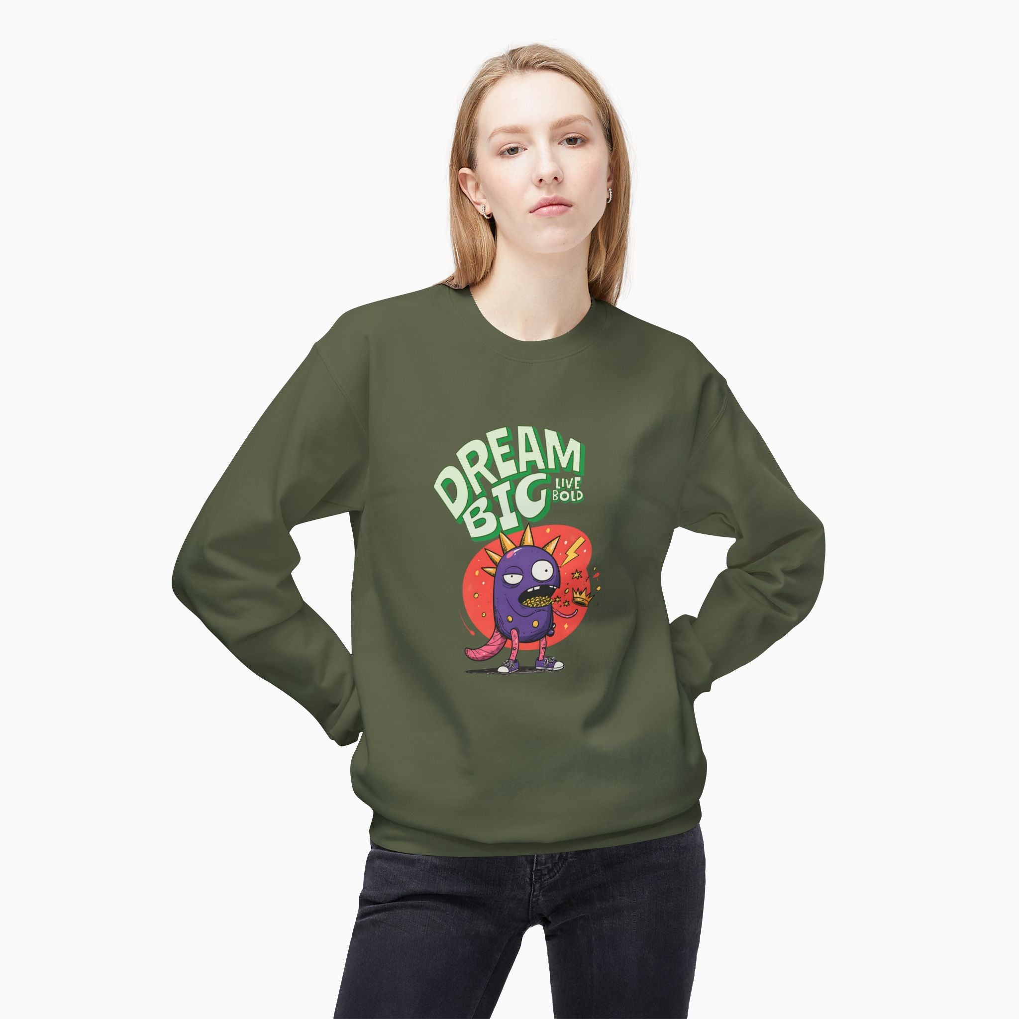 Dream Big, Live Bold Unisex Sweatshirt | Soft 80% Cotton Comfort