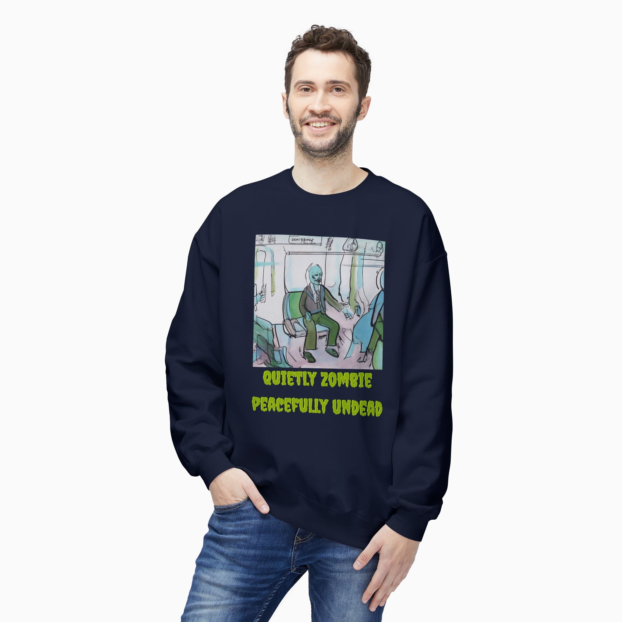 Quietly Zombie Peacefully Undead Unisex Sweatshirt