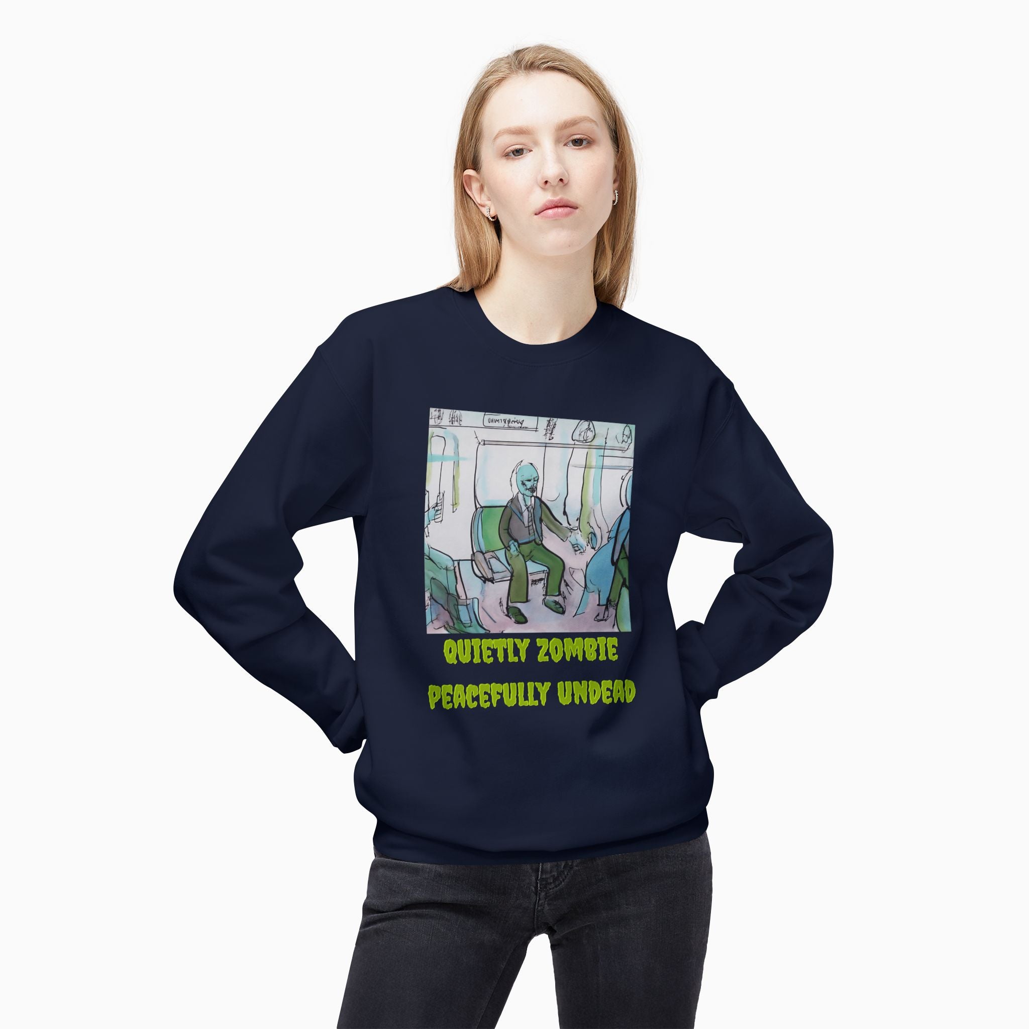 Quietly Zombie Peacefully Undead Unisex Sweatshirt