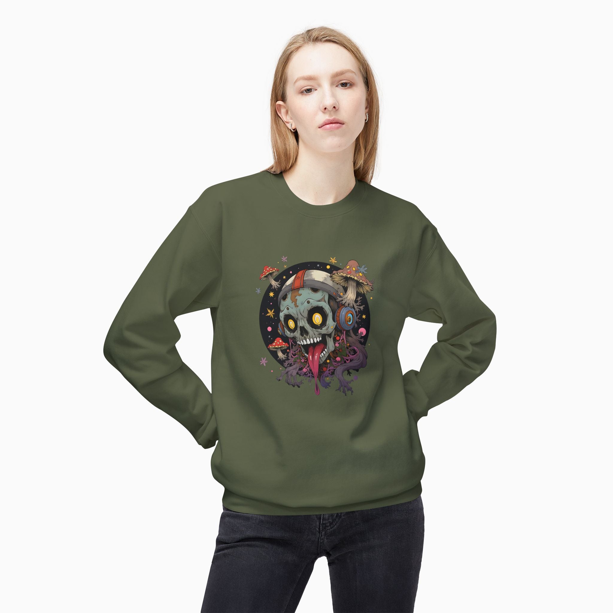 Psychedelic Mushroom Skull Unisex Sweatshirt